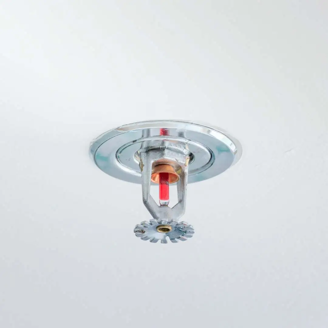 a fire sprinklers installed in cieling with Sainless steel backplate