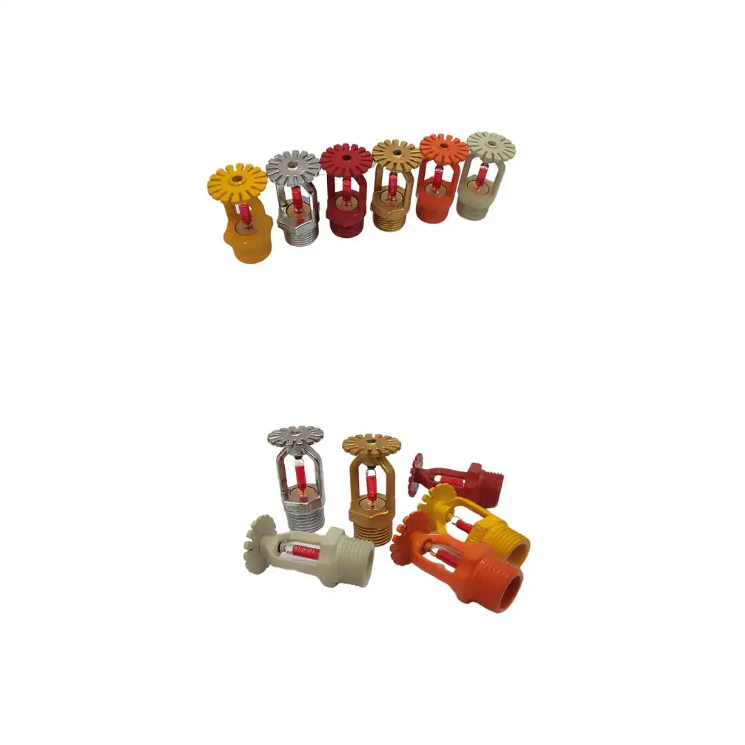 a set of Fire sprinklers system in various color paterns with white background